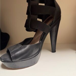 Steven By Steve Madden Black Strappy Heels